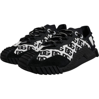 Dolce & Gabbana Black Logo Lace Up Low Top NS1 Sneakers Shoes