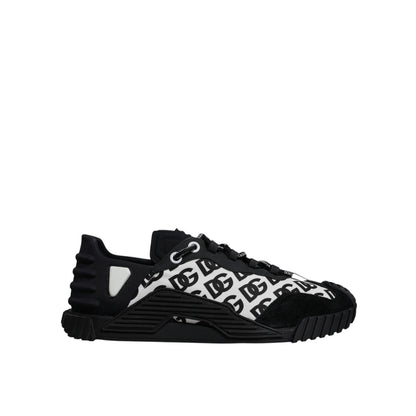 Dolce & Gabbana Black Logo Lace Up Low Top NS1 Sneakers Shoes