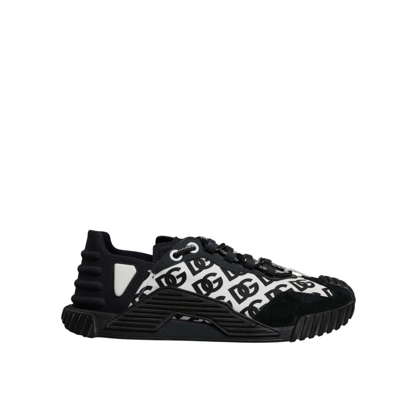 Dolce & Gabbana Black Logo Lace Up Low Top NS1 Sneakers Shoes