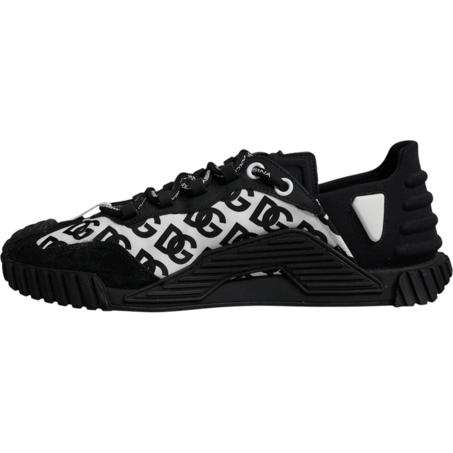Dolce & Gabbana Black Logo Lace Up Low Top NS1 Sneakers Shoes