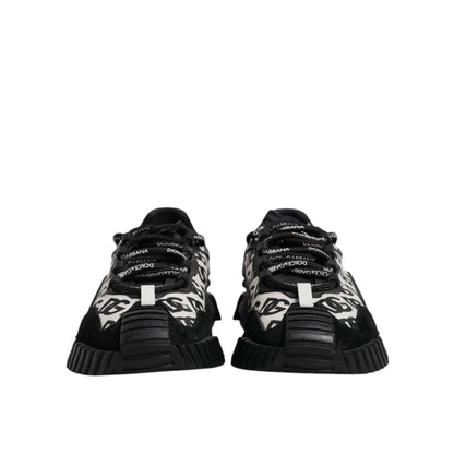 Dolce & Gabbana Black Logo Lace Up Low Top NS1 Sneakers Shoes
