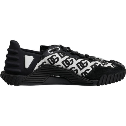 Dolce & Gabbana Black Logo Lace Up Low Top NS1 Sneakers Shoes