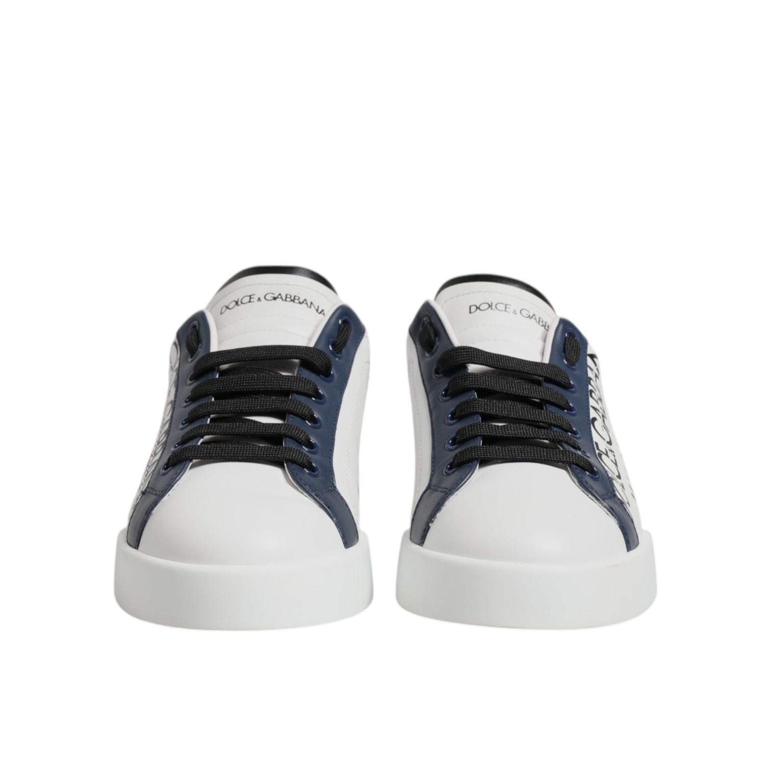 Dolce & Gabbana White Blue Crown Low Top Men Sneakers Shoes