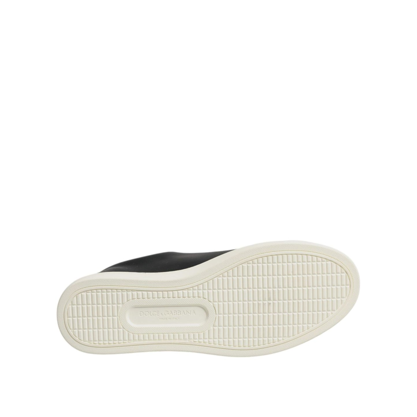 Dolce & Gabbana Black Leather Gold Red Heart Sneakers Shoes