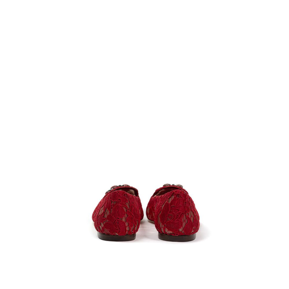 Dolce & Gabbana Red Viscose Ballet Flat DO-8210665-EU37/US7