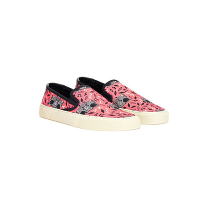 Saint Laurent Pink Cotton Platform Sneakers