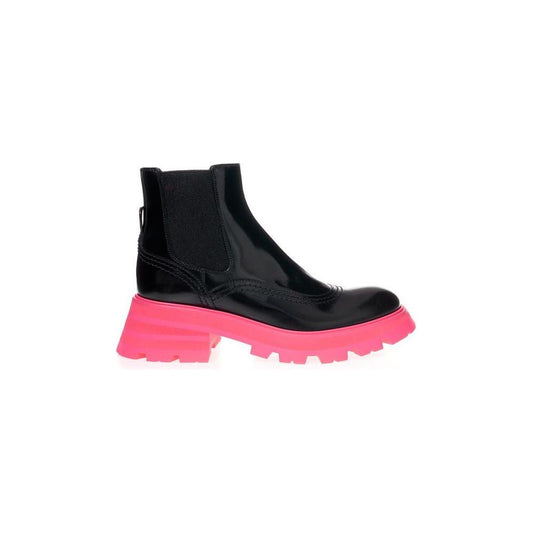 Alexander McQueen Elegant Black Leather Boots AL-199676-EU37/US7