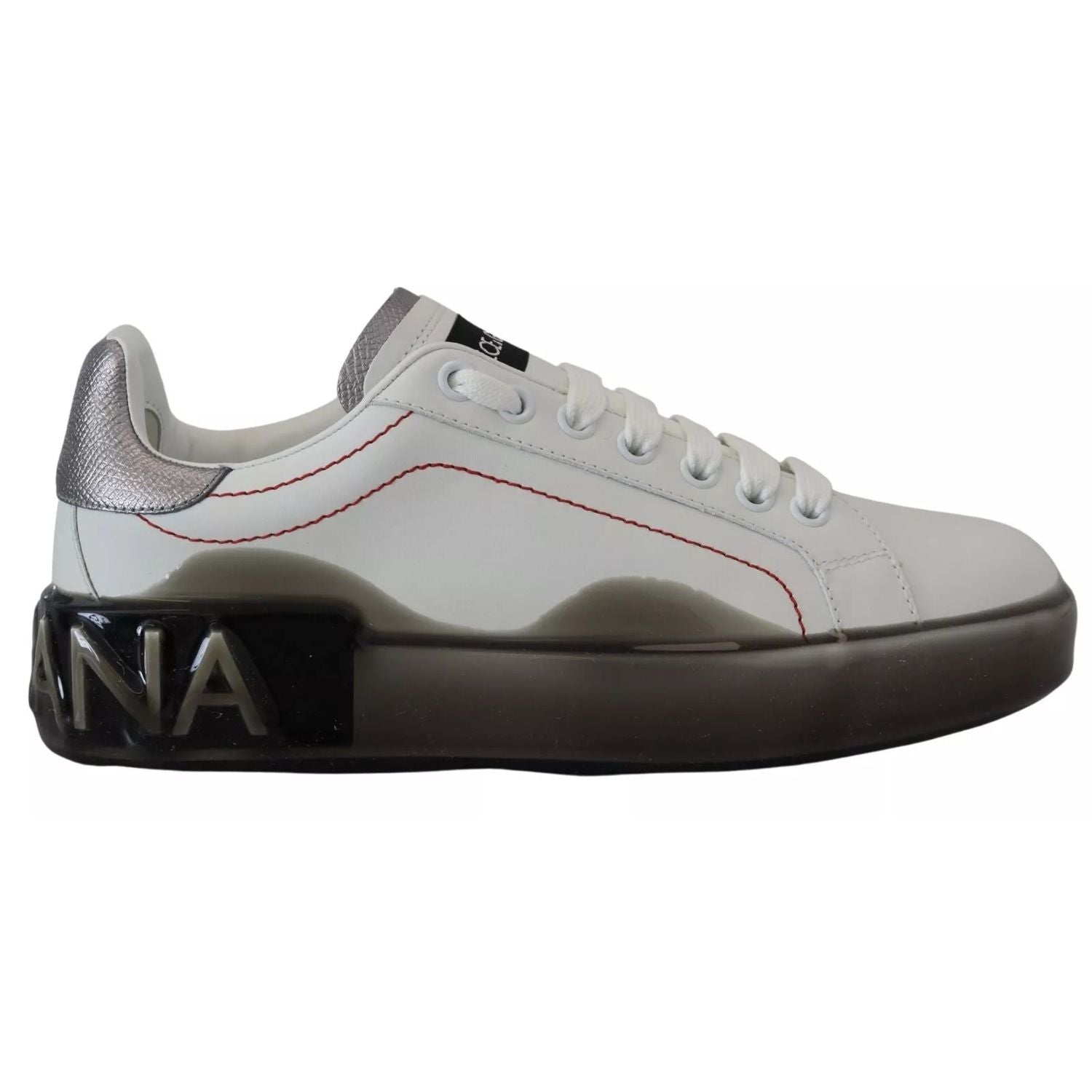 Dolce & Gabbana White Leather Portofino Sneakers Shoes