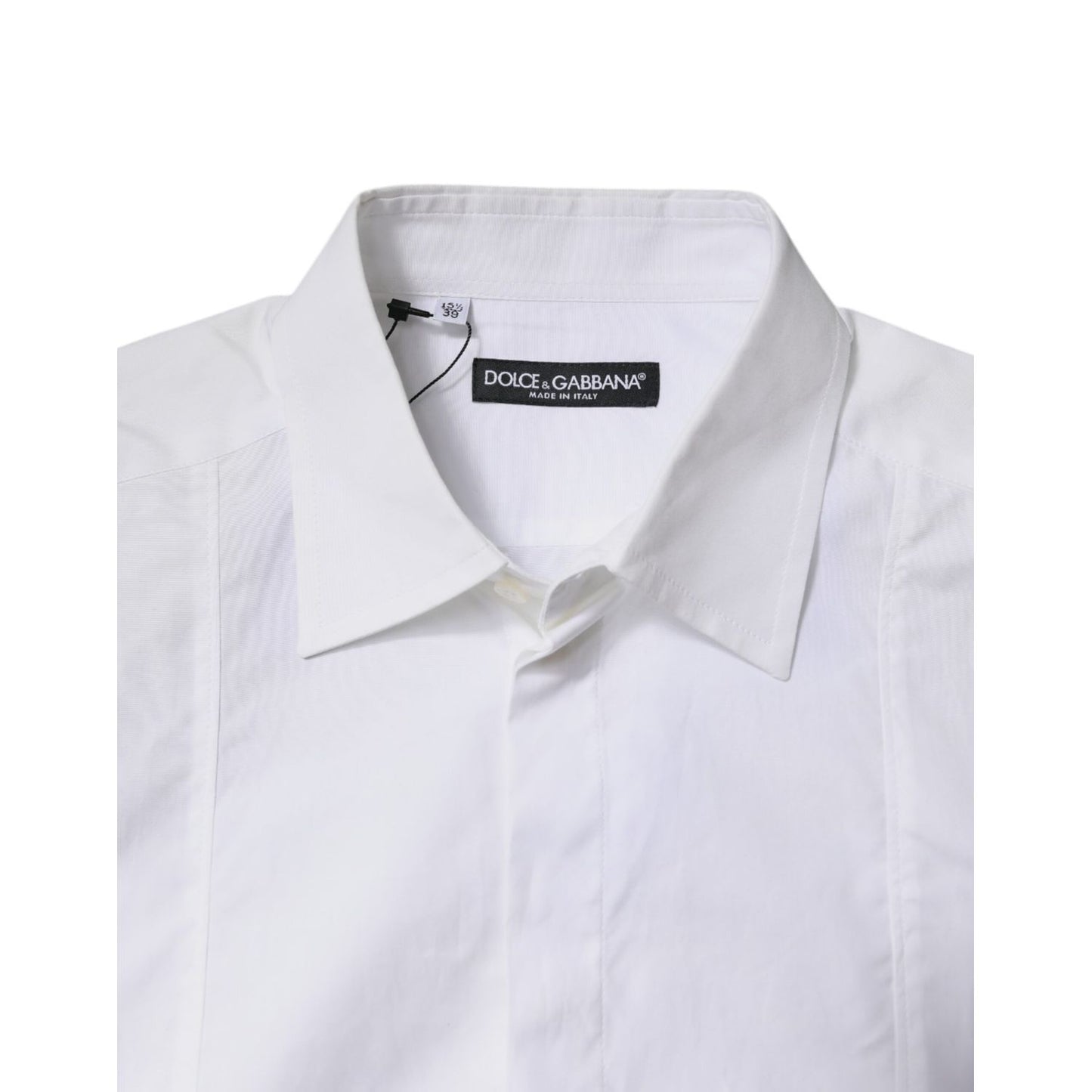Dolce & Gabbana White Cotton Collared Dress Formal Shirt