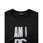 Dolce & Gabbana Black Printed Cotton Crew Neck Tee T-shirt