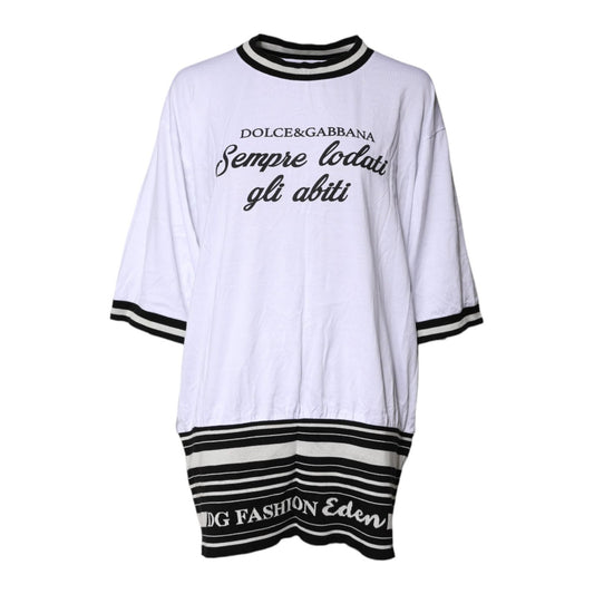 Dolce & Gabbana White Cotton DG Fashion Crew Neck Tee T-shirt