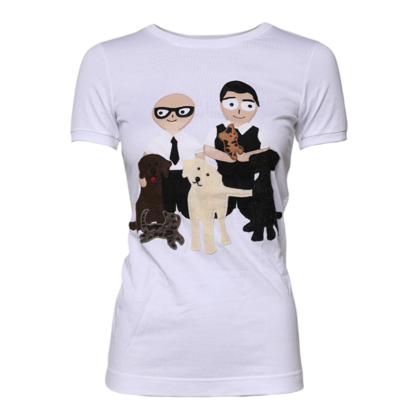 Dolce & Gabbana White #DGFAMILY Embroidery Cotton T-shirt