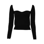 Dolce & Gabbana Black Square Neckline Long Sleeves Sweater