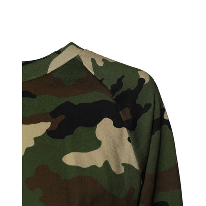 Dolce & Gabbana Multicolor Camou Cropped Sweatshirt Sweater