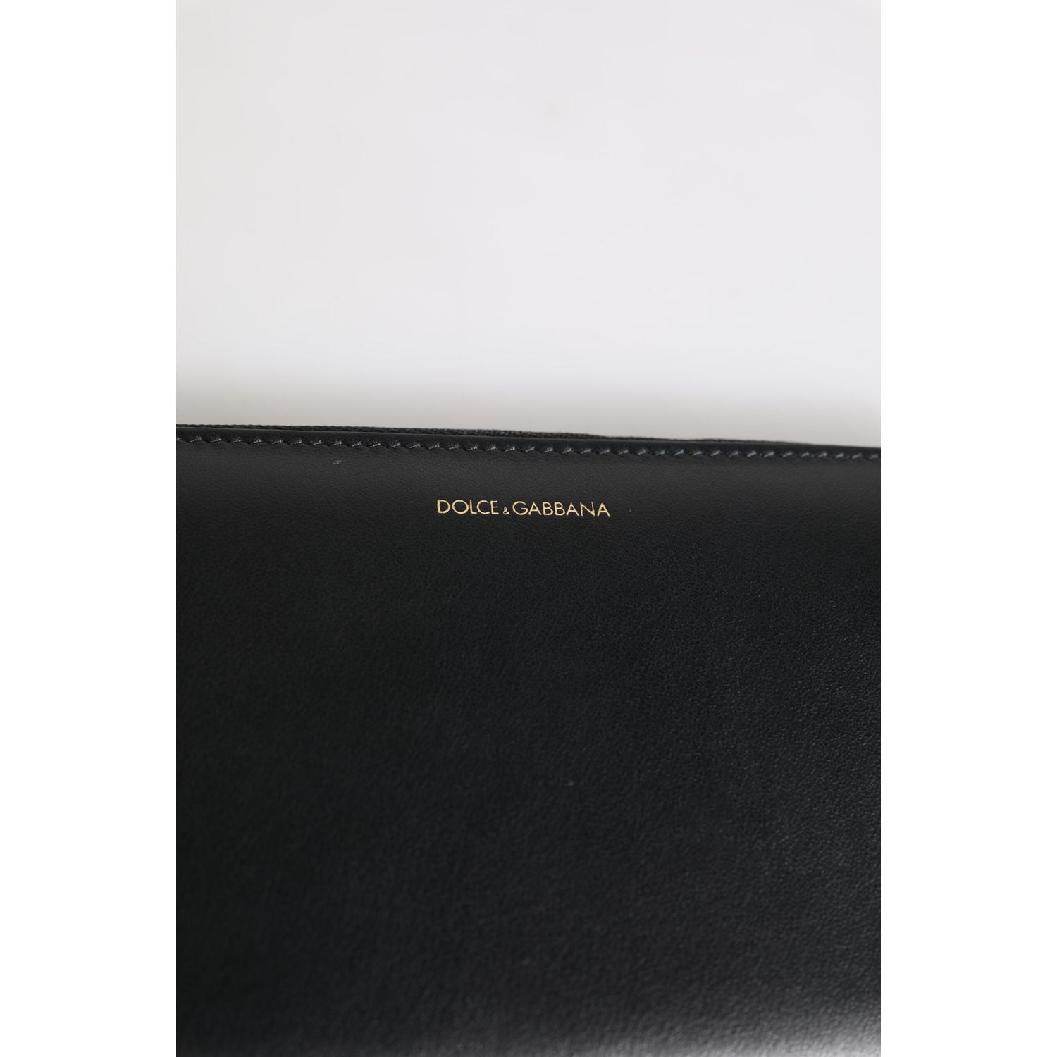 Dolce & Gabbana Black Blue Exotic Leather Embossed Continental Wallet