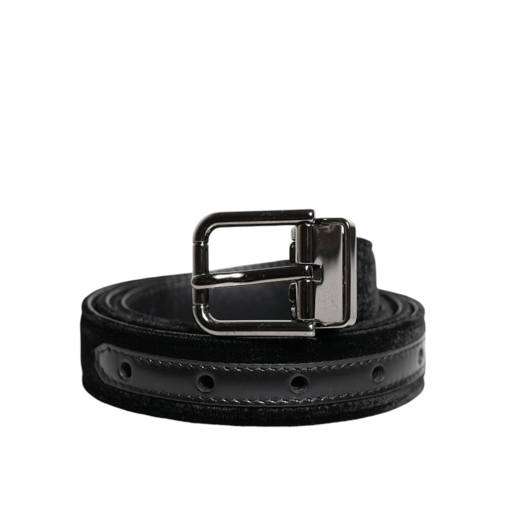 Dolce & Gabbana Black Leather Metal Buckle Classic Belt BEL9297-85