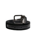 Dolce & Gabbana Black Leather Metal Buckle Classic Belt BEL9297-85