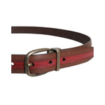 Dolce & Gabbana Burgundy Leather Metal Logo Buckle Belt BEL9328-100