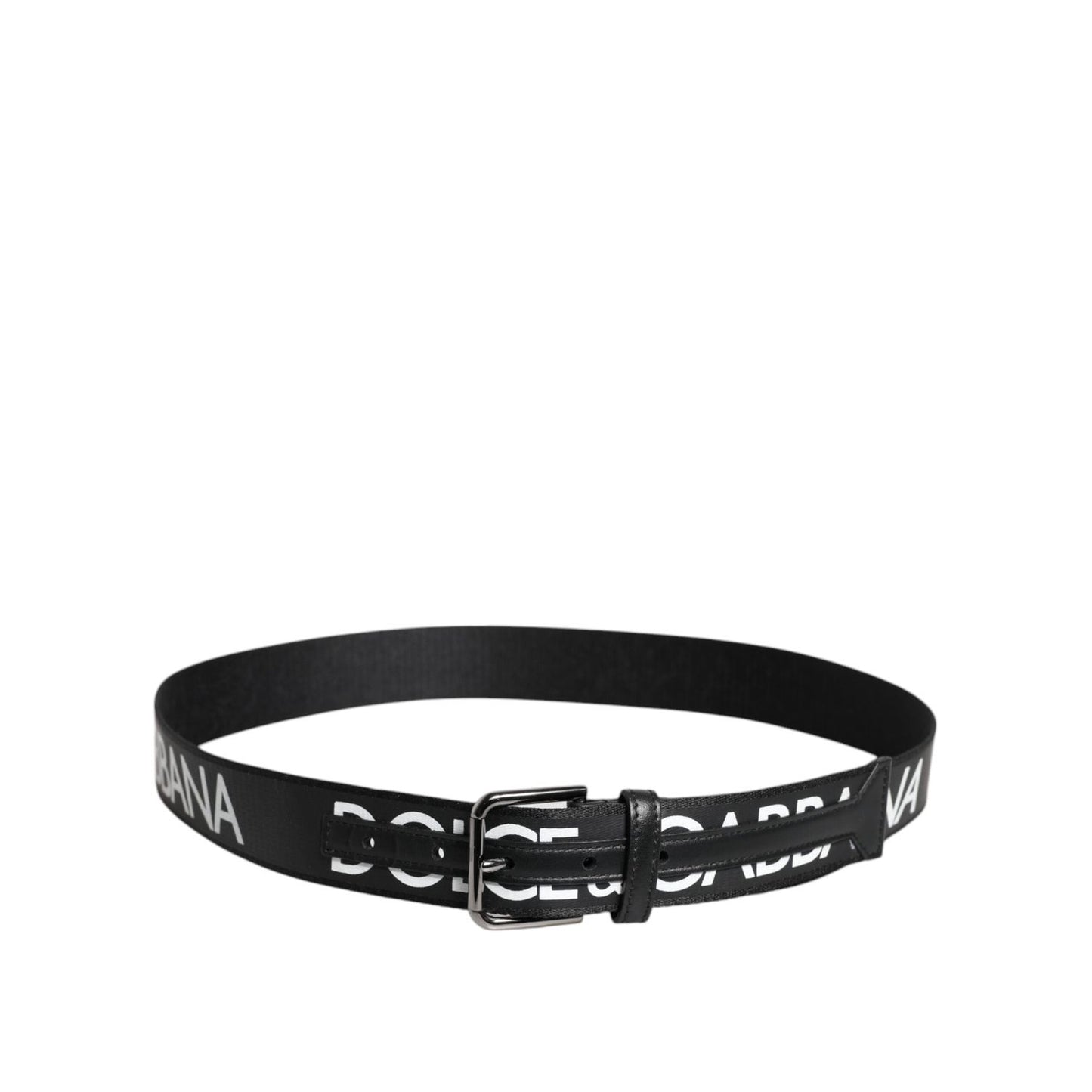 Dolce & Gabbana Black Leather Classic Metal Logo Buckle Belt BEL9338-100