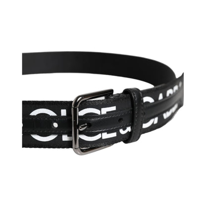 Dolce & Gabbana Black Leather Classic Metal Logo Buckle Belt