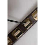 Dolce & Gabbana Dark Brown Leather Gold Rotating Buckle Belt WMB392-90