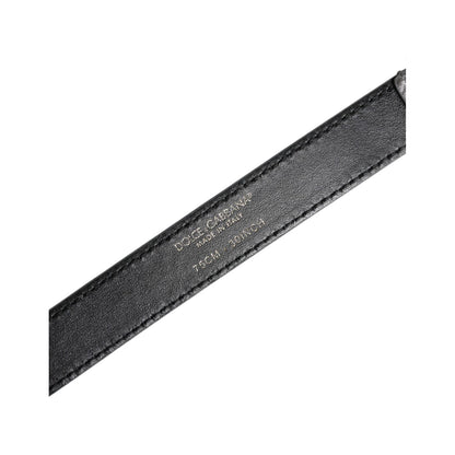 Dolce & Gabbana Silver Logo Engraved Metal Waist Buckle Belt