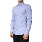Dolce & Gabbana Light Blue Cotton SICILIA Dress Formal Shirt TSH878497-39