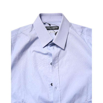 Dolce & Gabbana Light Blue Cotton SICILIA Dress Formal Shirt