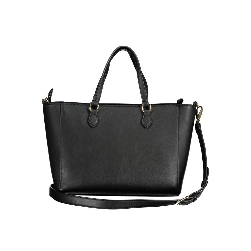 Mario Valentino Nero Polyurethane Women's Bag with Adjustable Shoulder Strap