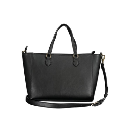 Mario Valentino Nero Polyurethane Women's Bag with Adjustable Shoulder Strap