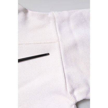 Jil Sander White Viscose Crew Neck Long Sleeves Pullover Sweater
