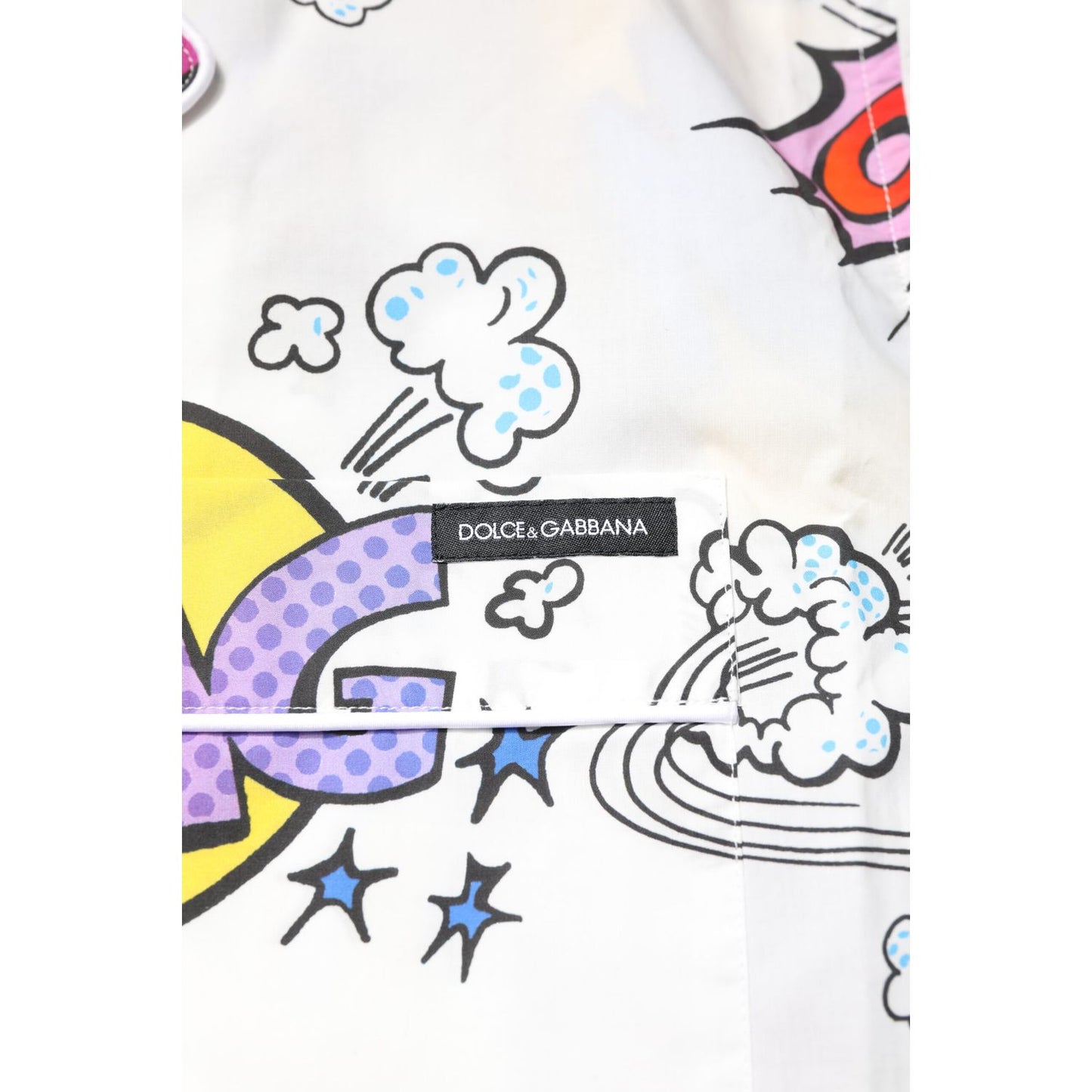Dolce & Gabbana White Cartoon Print Cotton Men Pajama Set Sleepwear