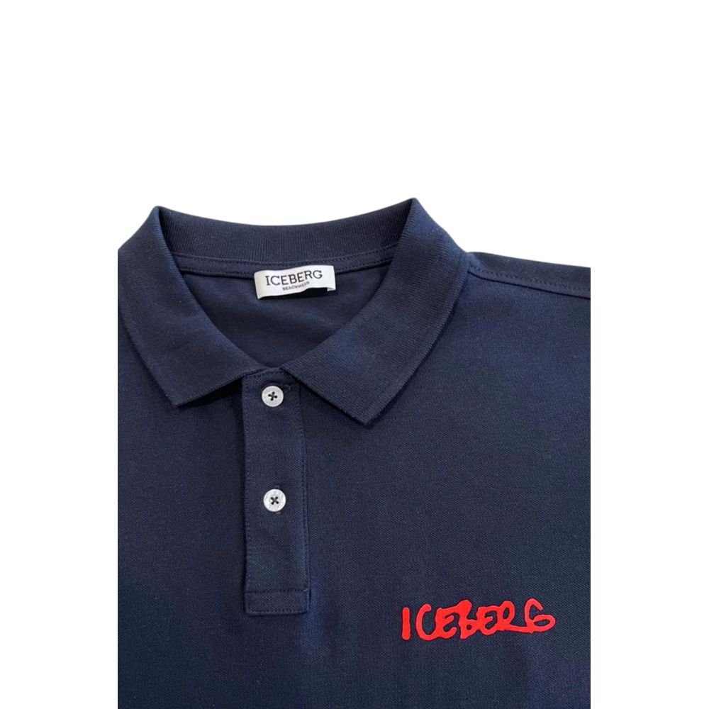 Iceberg Blue Cotton Men's Polo Shirt