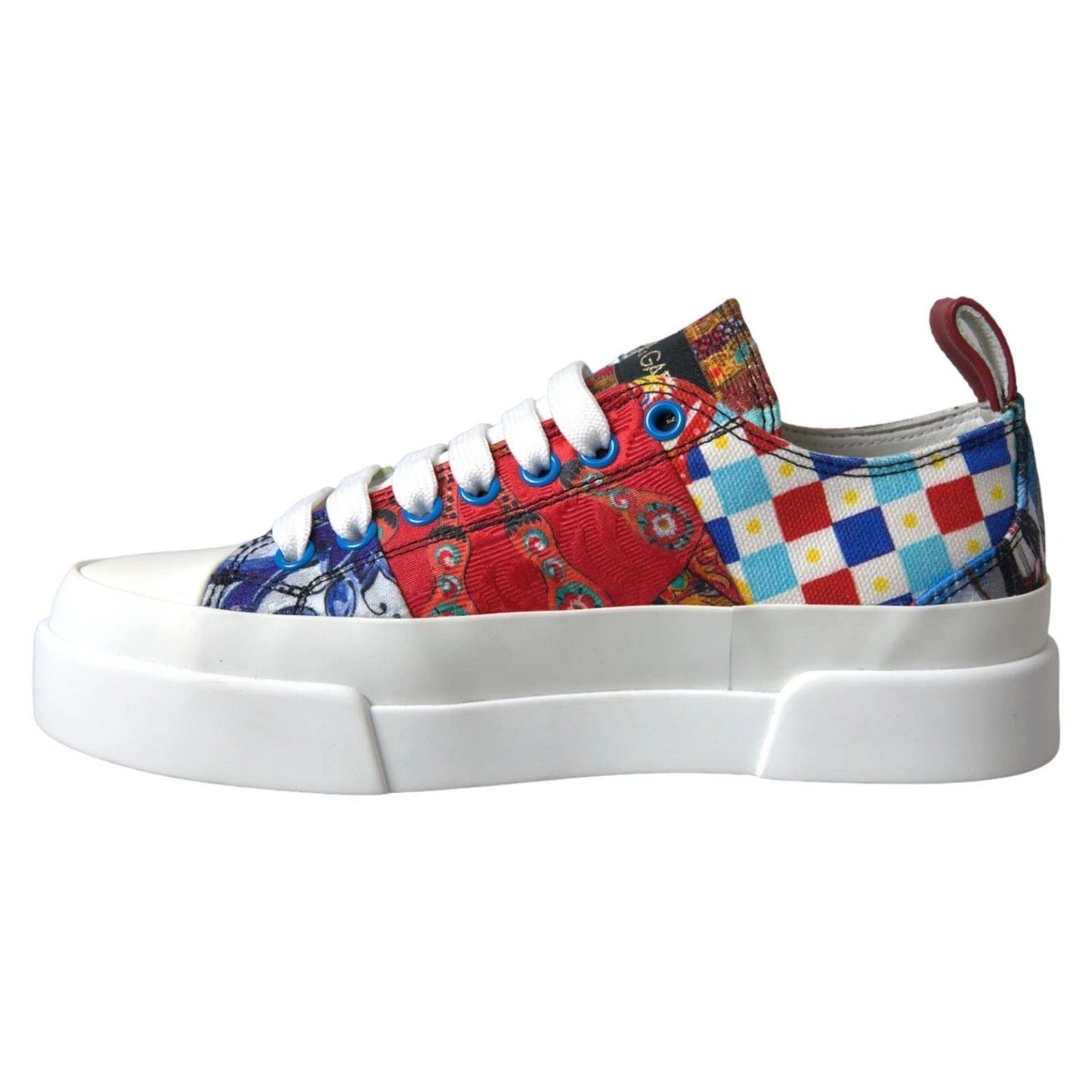 Dolce & Gabbana Multicolor Patchwork Low Top Sneakers Shoes LA10676-35