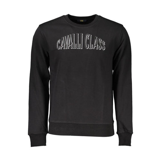 Cavalli Class Black Cotton Men Sweater
