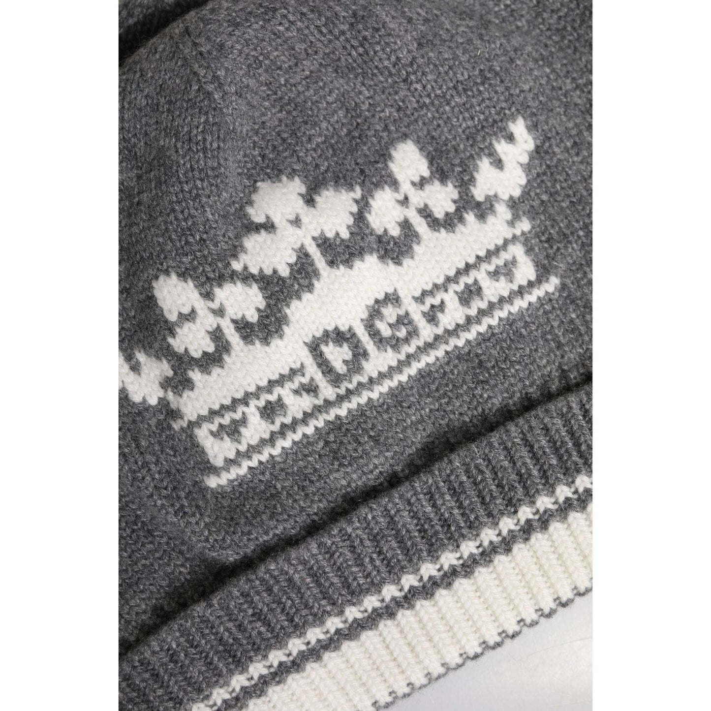 Dolce & Gabbana Gray Cashmere Knitted Winter Beanie Hat