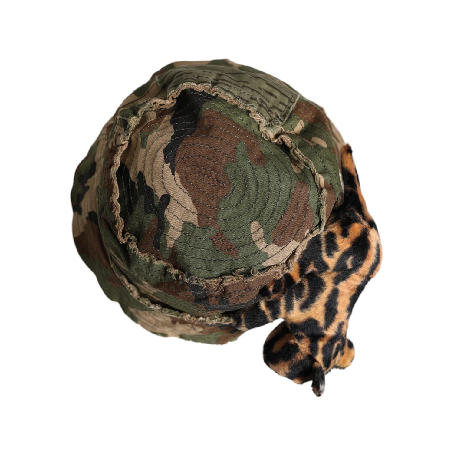 Dolce & Gabbana Multicolor Leopard Embellish Wide Brim Bucket Hat