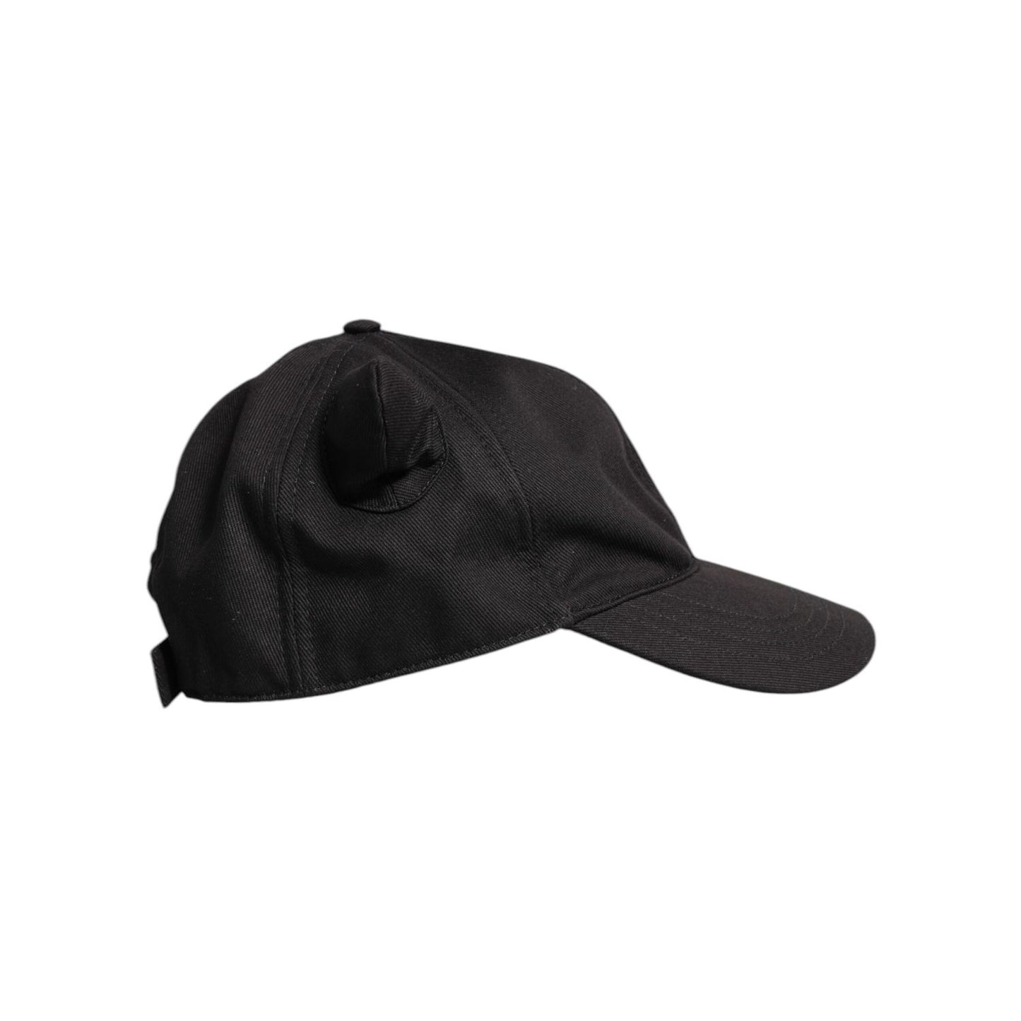 Dolce & Gabbana Black Cotton Logo Patch 6 Panels Baseball Cap