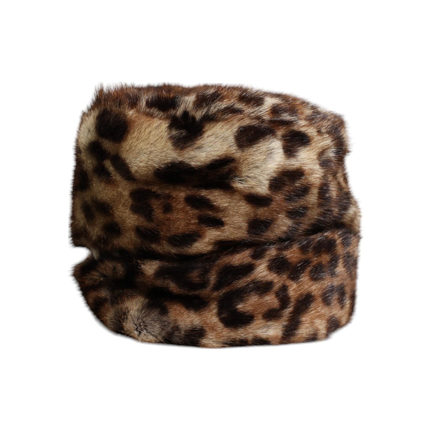 Dolce & Gabbana Brown Leopard Faux Fur Women Bucket Hat