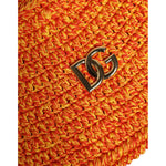 Dolce & Gabbana Orange Cotton Crochet DG Logo Bucket Hat HAT9659