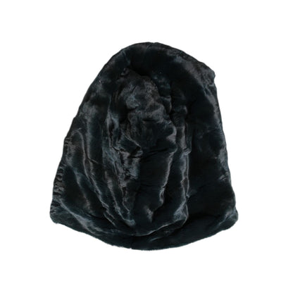Dolce & Gabbana Black Weasel Fur Womens Beanie Hat