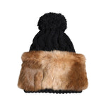 Dolce & Gabbana Black Brown Dyed Rabbit Real Fur Winter Beanie Hat HAT9704-57