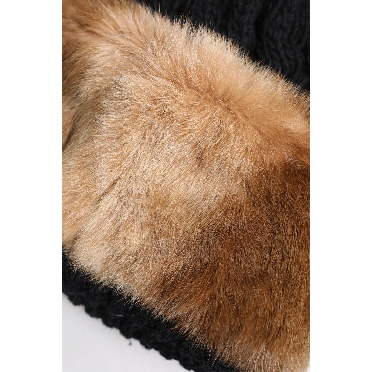 Dolce & Gabbana Black Brown Dyed Rabbit Real Fur Winter Beanie Hat HAT9704-57
