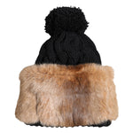 Dolce & Gabbana Black Brown Dyed Rabbit Real Fur Winter Beanie Hat HAT9704-57