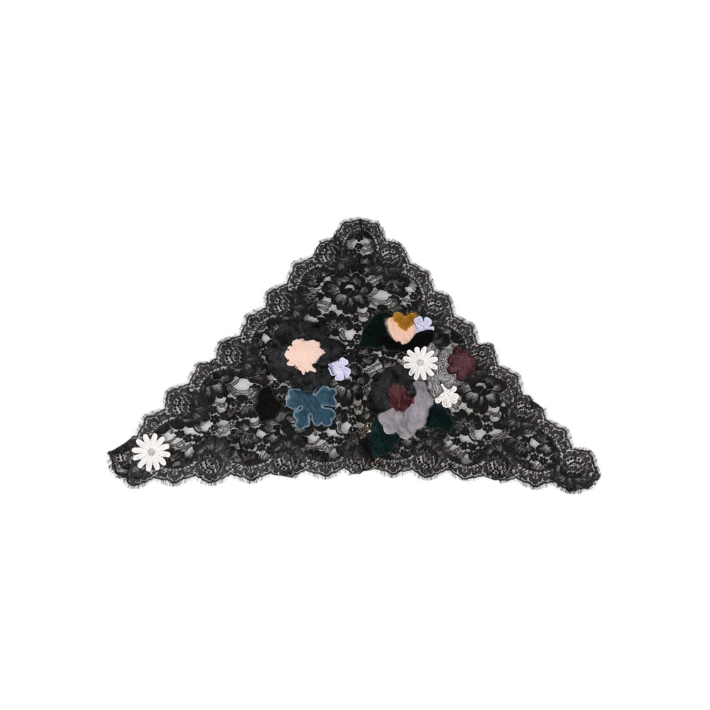 Dolce & Gabbana Black Lace Floral Applique Cotton Veil Hat HAT9708-40