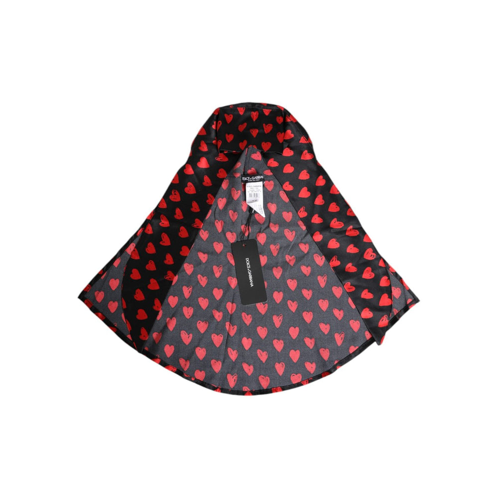 Dolce & Gabbana Black Red Hearts Polyester Hat HAT9714-57