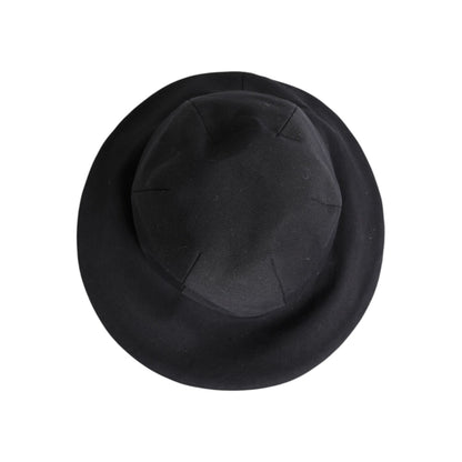 Dolce & Gabbana Black Cotton Wide Brim Bucket Hat
