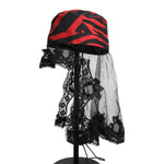Dolce & Gabbana Black Red Stripes Lace Tulle Bucket Hat HAT9799-57