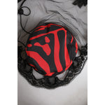 Dolce & Gabbana Black Red Stripes Lace Tulle Bucket Hat HAT9799-57