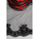 Dolce & Gabbana Black Red Stripes Lace Tulle Bucket Hat HAT9799-57